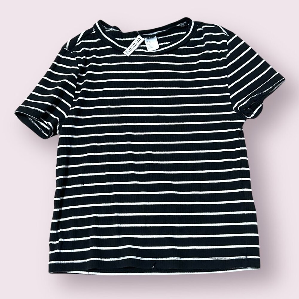 Striped Black and White Girls H&M Divided Tee